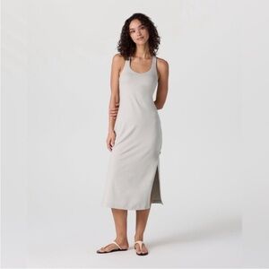 Vuori Halo Racerback Midi Dress in Ecru
